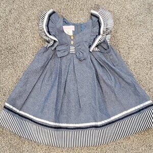 Bonnie Baby Blue Dress with Bow & Ruffles 18 months